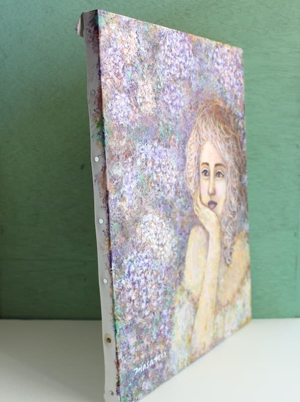 「紫陽花」アクリル画 原画 F6 キャンバス 額なし