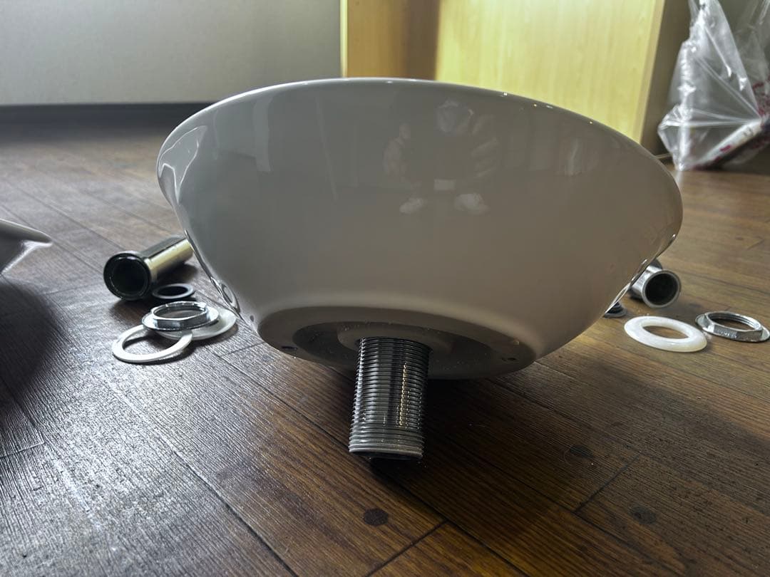 ホワイトセラミック洗面ボウル2個セット