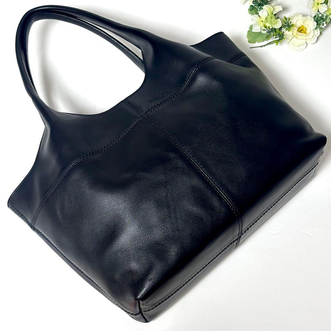 【美品】HIROFU アルコトートバッグ A4可レザー 軽量 上品 肩掛けBAG