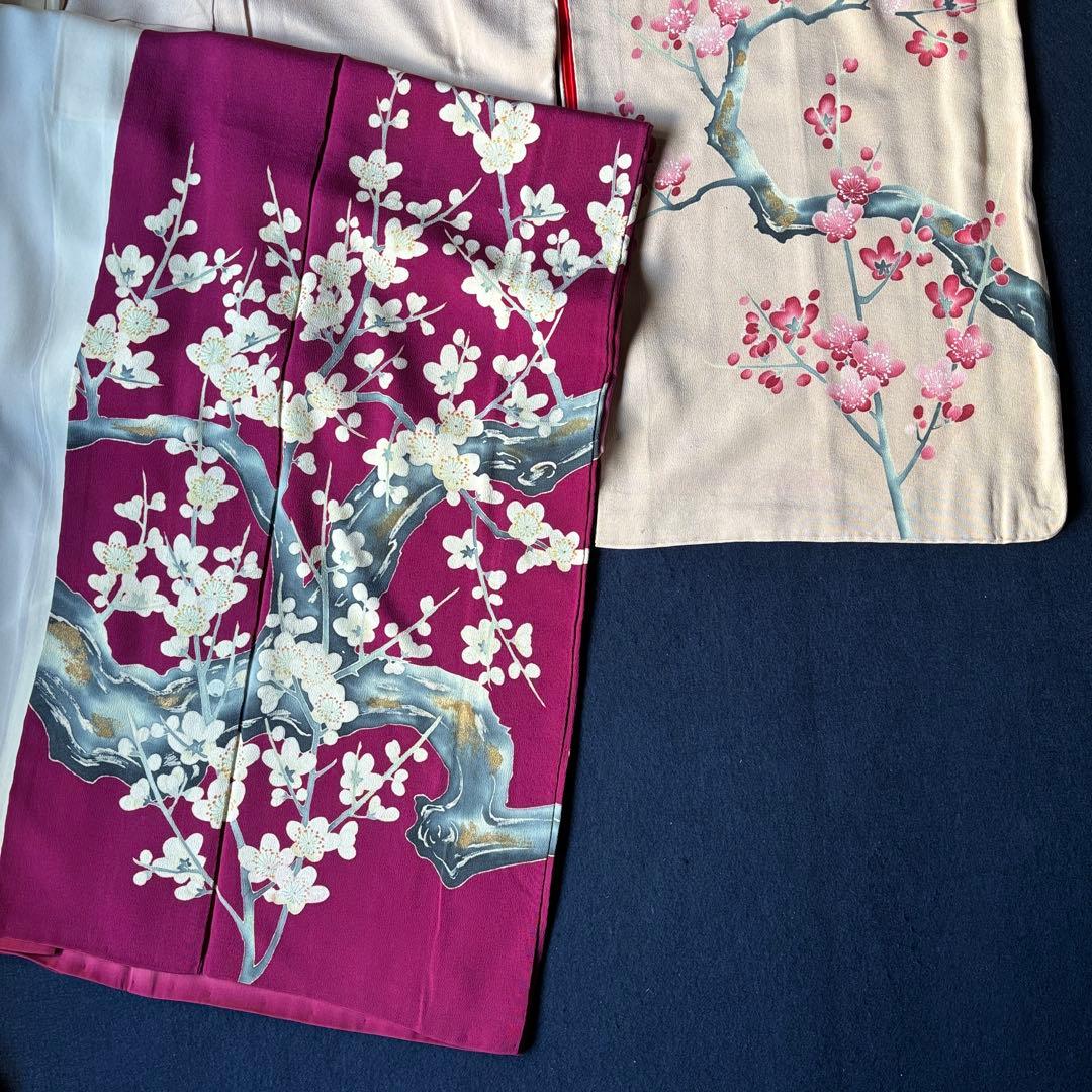 2614 アンティーク着物2枚・羽織1枚おまとめ売り　材料正絹