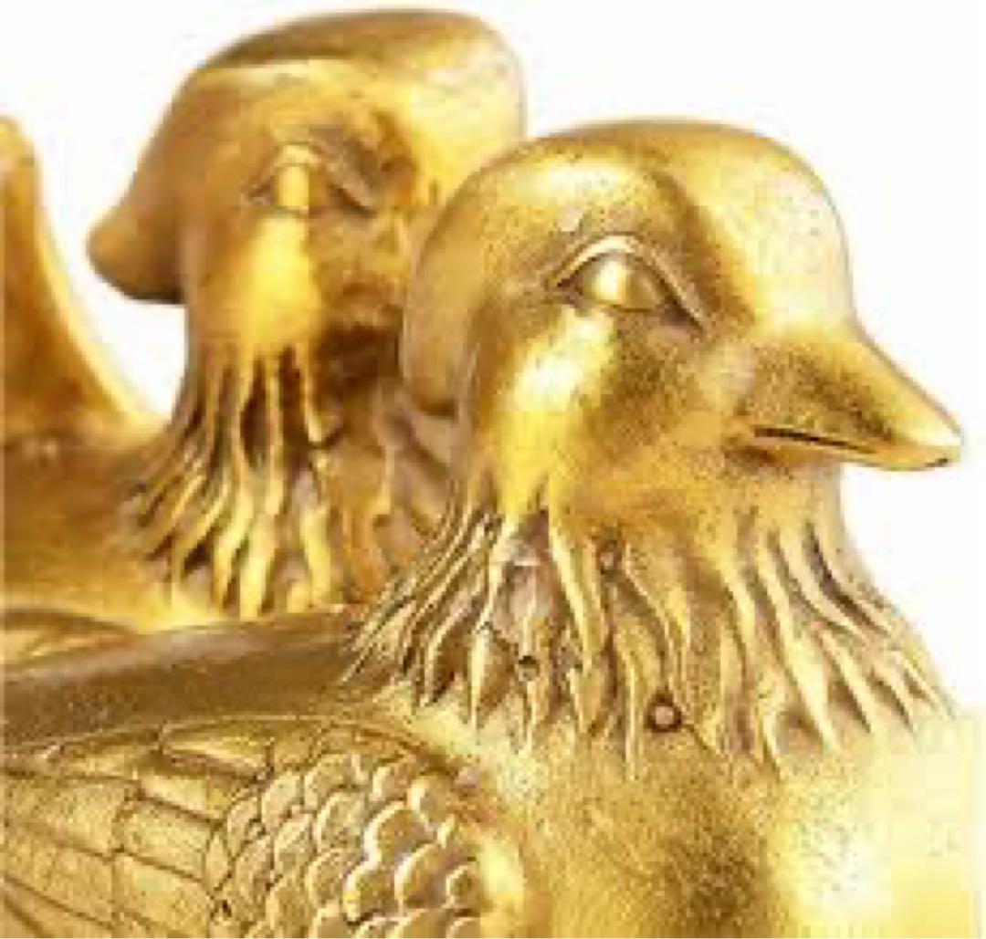 金色の鳥 置物 2匹セット