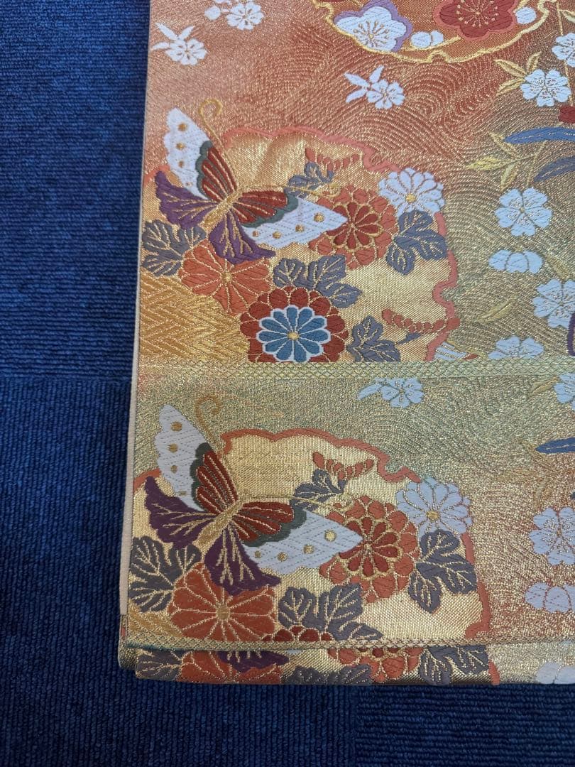 1938 袋帯 古代彫金紋  西陣織   金糸　高級上質上品　約440cm未使用