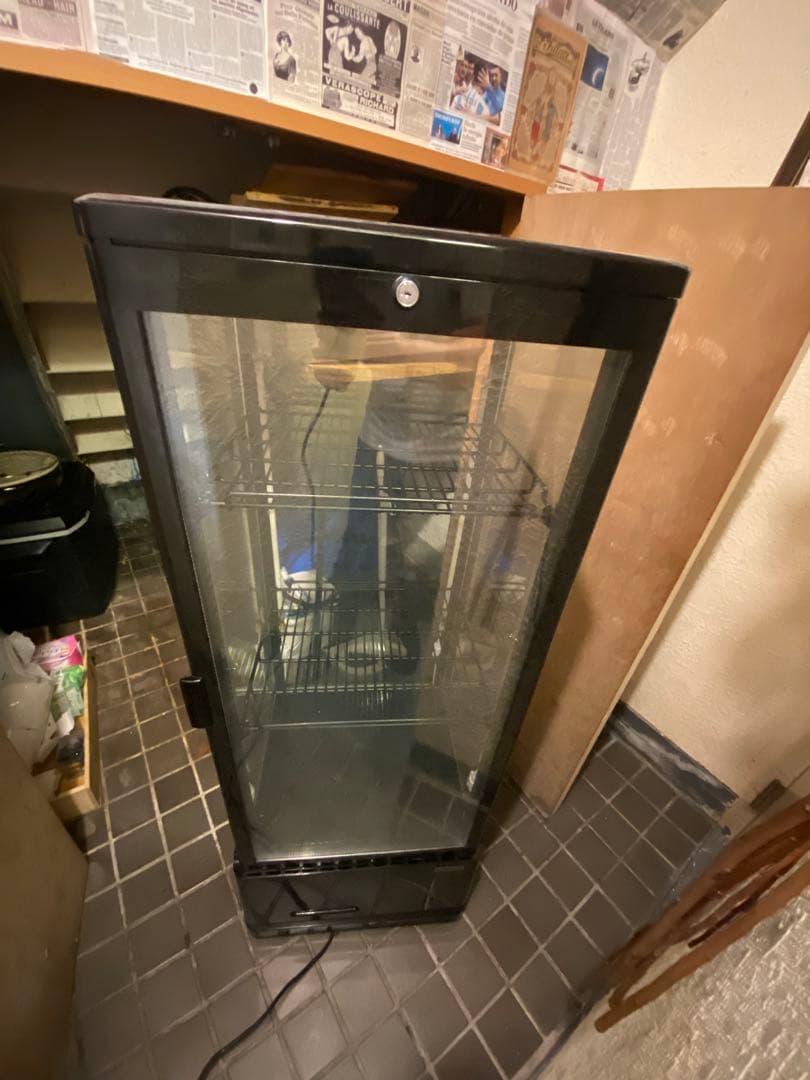 中古　レマコム 4面ガラス冷蔵ショーケース ブラック　120L