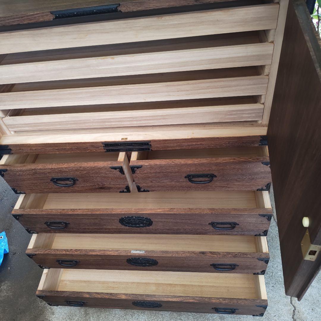 昭和レトロ　総桐箪笥 飾り金具　着物箪笥&和箪笥 　2段重ねセット　送料込