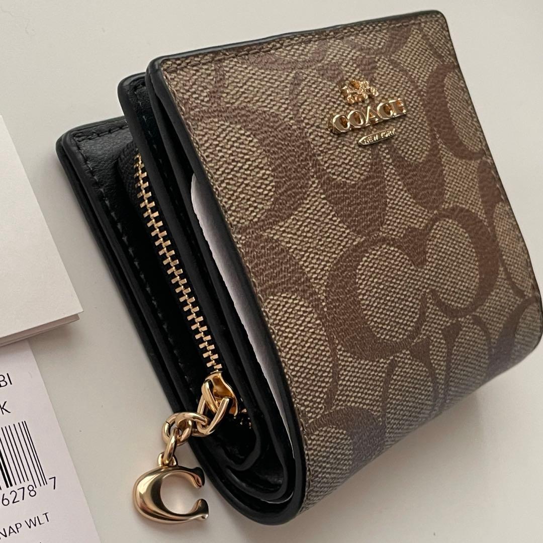 COACH コーチ スナップ折り財布 シグネチャー C3309 IMCBI