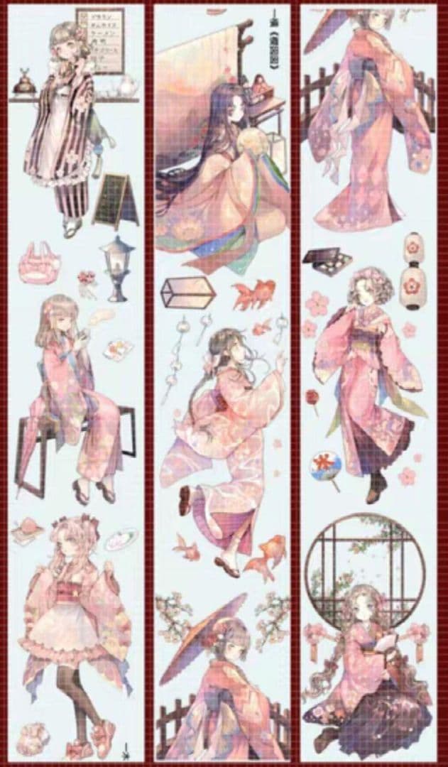 墨魚様SET ★ 海外 マスキングテープ マステ PET 装飾 人物 镭射银