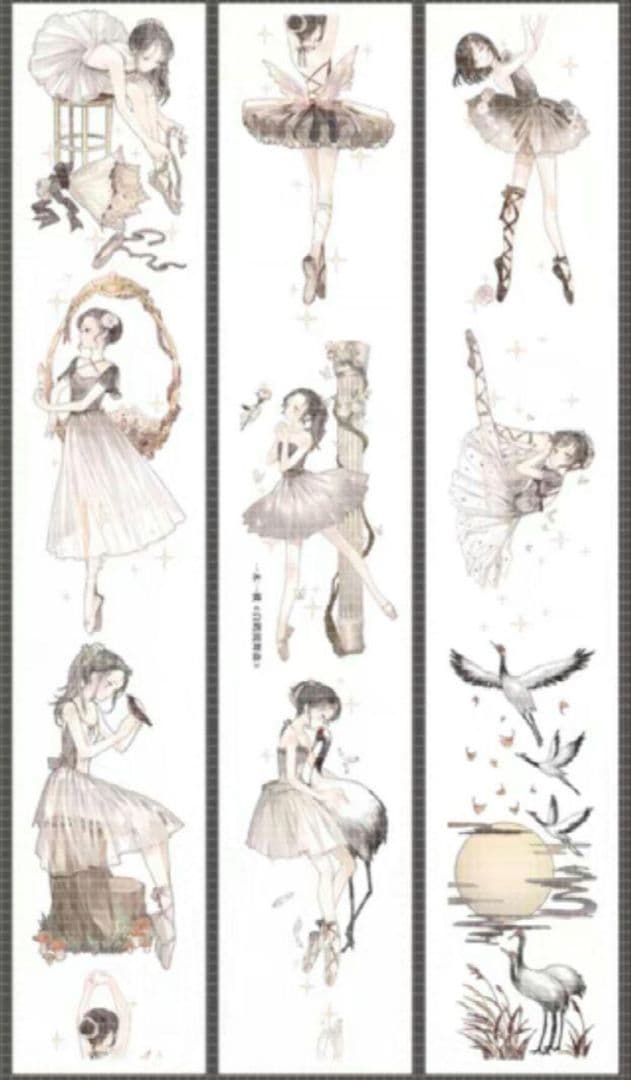 墨魚様SET ★ 海外 マスキングテープ マステ PET 装飾 人物 镭射银