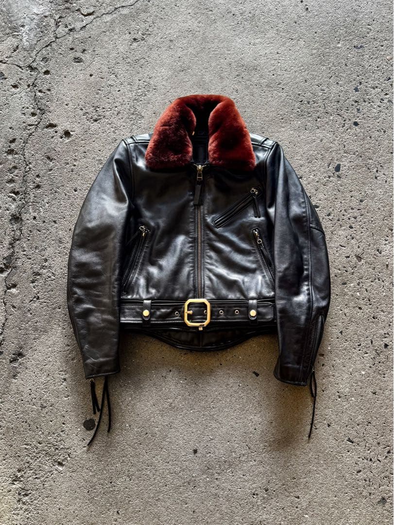 よ*じ様 上質牛革 ハーレーダビッドソン ポリスマン レザージャケット シングル