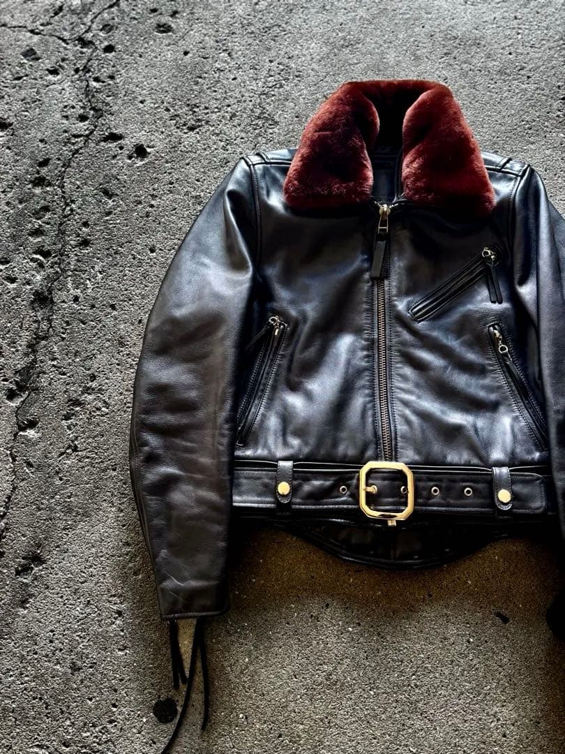 よ*じ様 上質牛革 ハーレーダビッドソン ポリスマン レザージャケット シングル