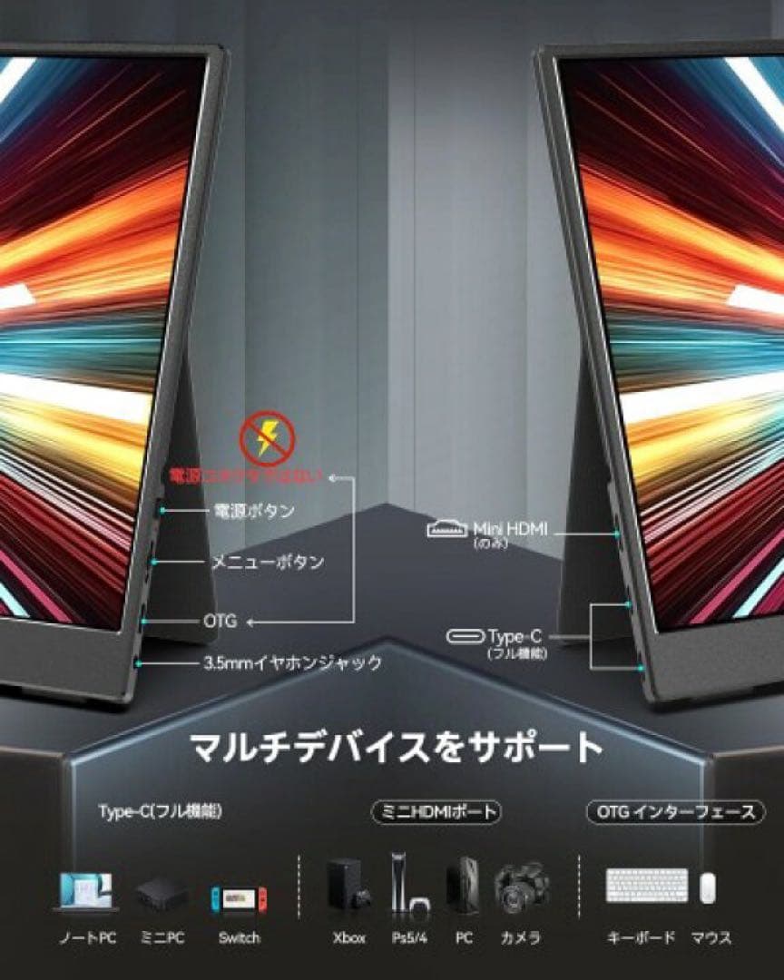 Intehill ポータブルモニター13.3インチ フルHD F13NA