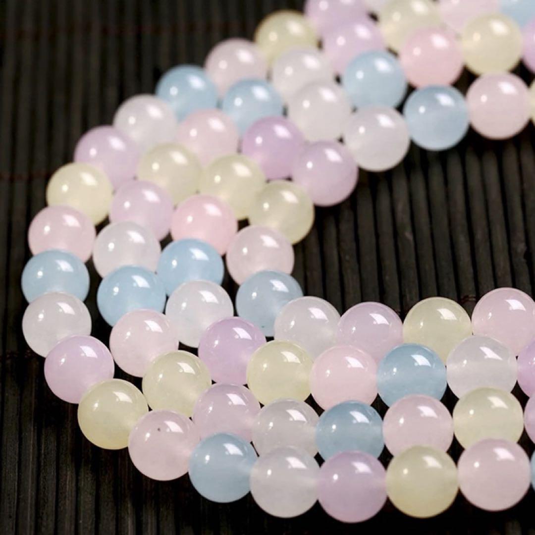 1連売り☆天然石 ミックスベリルカラーアゲート パワーストーン 粒売り 連材