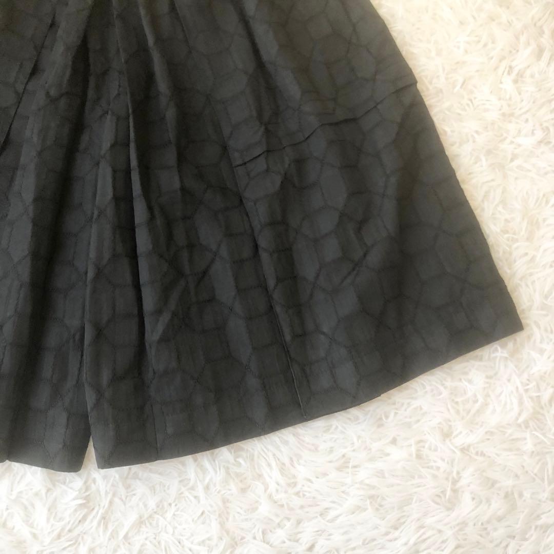 美品 ドゥロワー キュロットスカート ガウチョ コットン シルク ウエストゴム