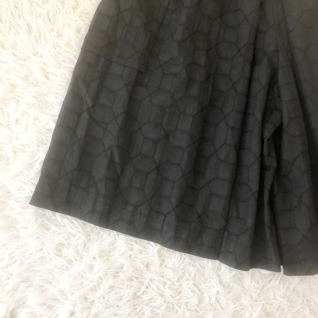 美品 ドゥロワー キュロットスカート ガウチョ コットン シルク ウエストゴム