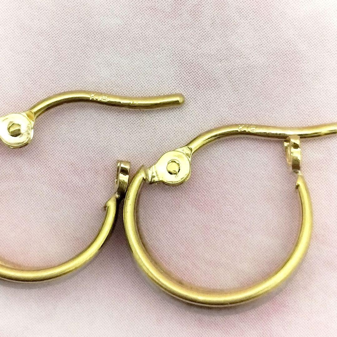 K18/Pt900 月型甲丸 フープ ワッカ スナップピアス ユニセックス