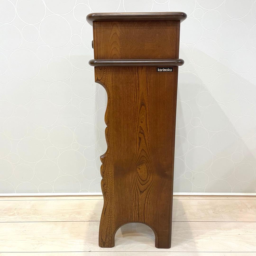 【希少】オールドカリモク 電話台 アンティーク スリムラック サイドチェスト