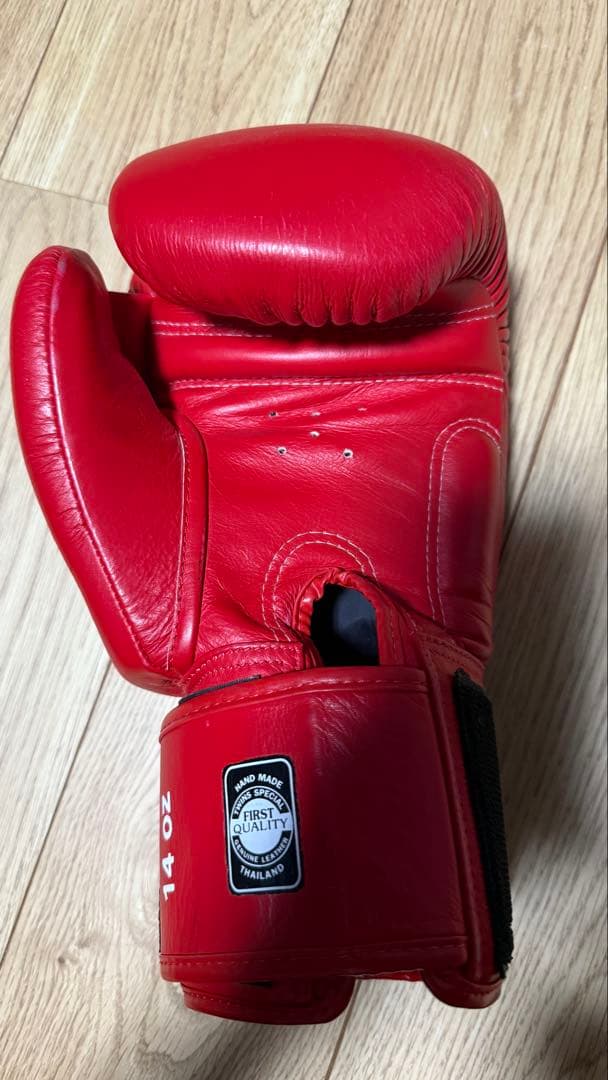 TWIN ボクシンググローブ 14oz レッド ISAMI サポーターセット