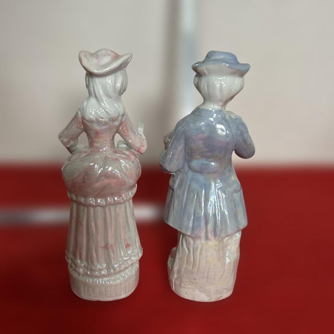 自宅保管品　アンティーク　陶磁器の人形ペア　とても可愛らしいお人形です