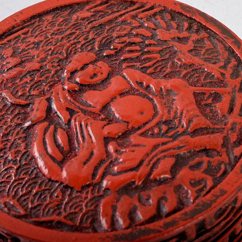 茶道具　漆塗　堆朱香合　仕覆付　C　8669