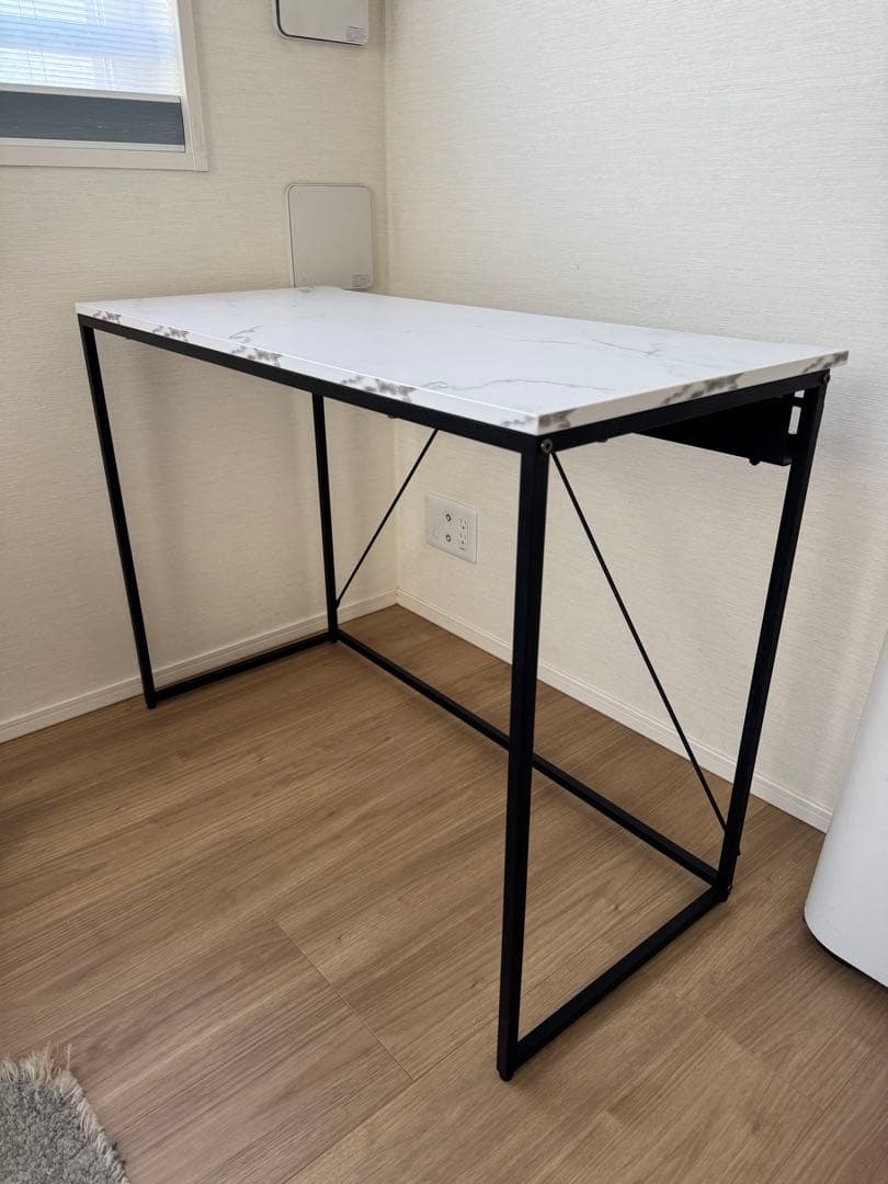 ホワイト メラミン パソコンデスク 約98cm x 45cm