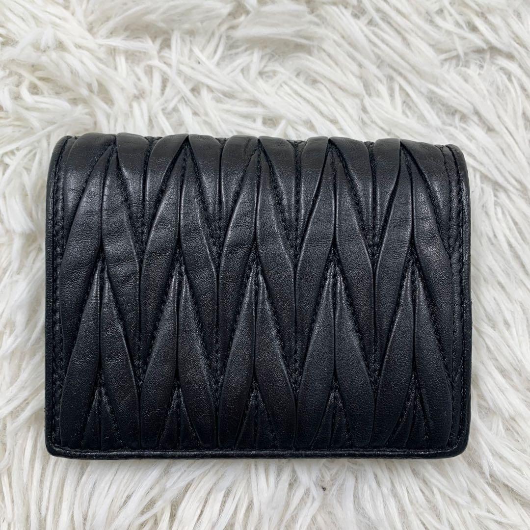 【✨美品✨】ミュウミュウ 二つ折り財布 マテラッセ クリスタル ブラック
