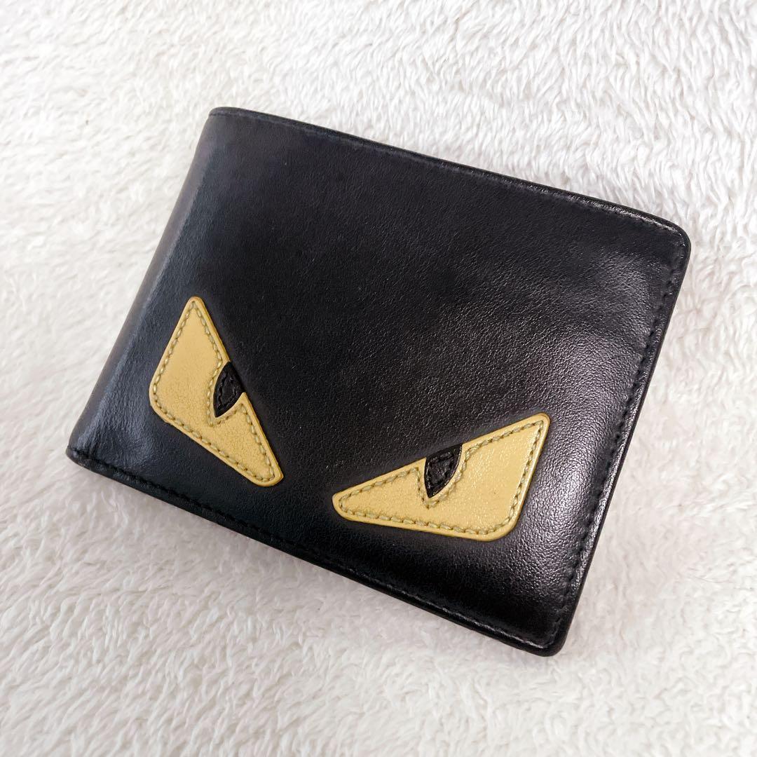 FENDI 二つ折り財布　フェンディ モンスター　バグズアイ折り財布　ウォレット