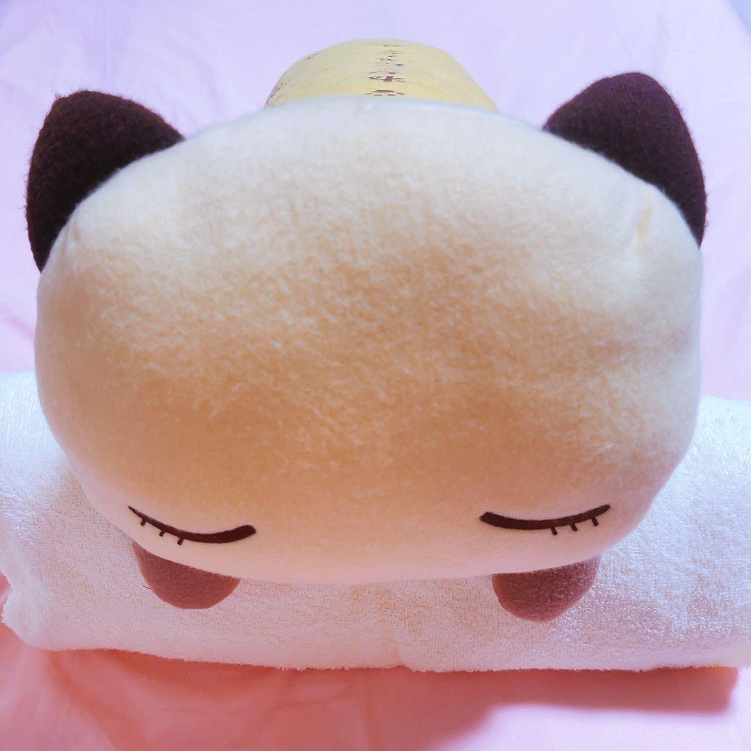 希少レア　ねむっこにゃーご　サンリオ　イラスト　クッション　ねこ　平成レトロ