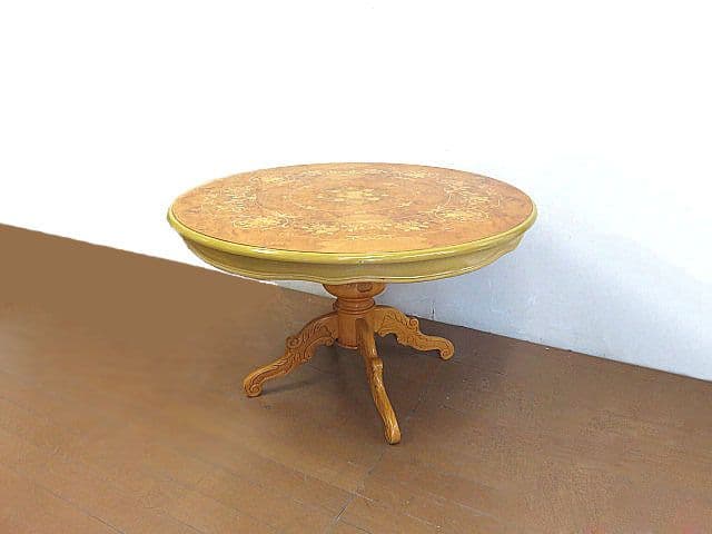 イタリア製 象嵌ダイニングテーブル 　　サイドテーブル/ラウンドテーブル