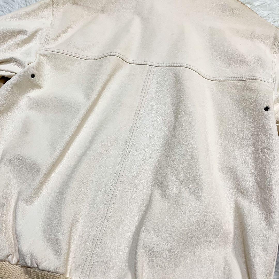 希少色 エンポリオアルマーニ レザージャケット 切替 黒タグ ダブルジップ