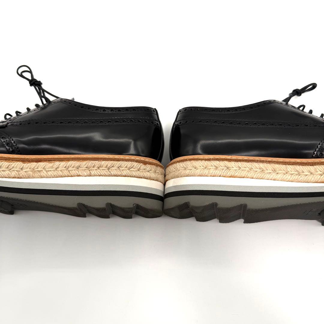 超美品　PRADA ブラック　レザー　ドレスシューズ　ウィングチップ　26㎝