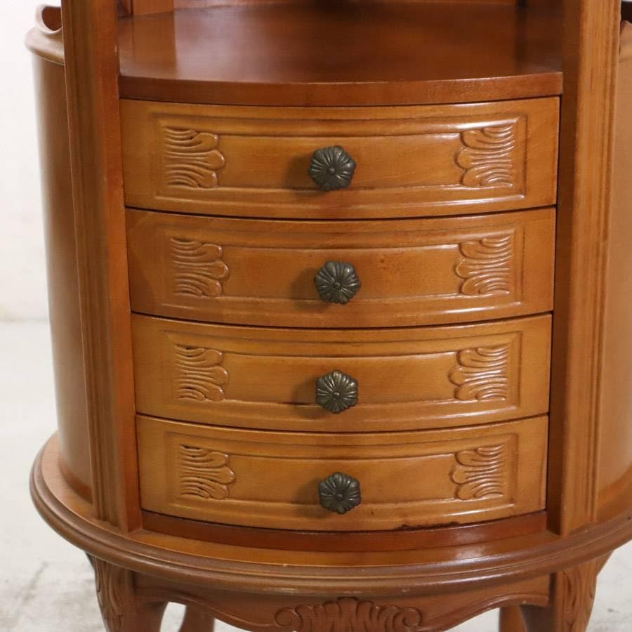 イタリア製クラシカル家具 サイドチェスト コンソール 電話台 引き出し4段