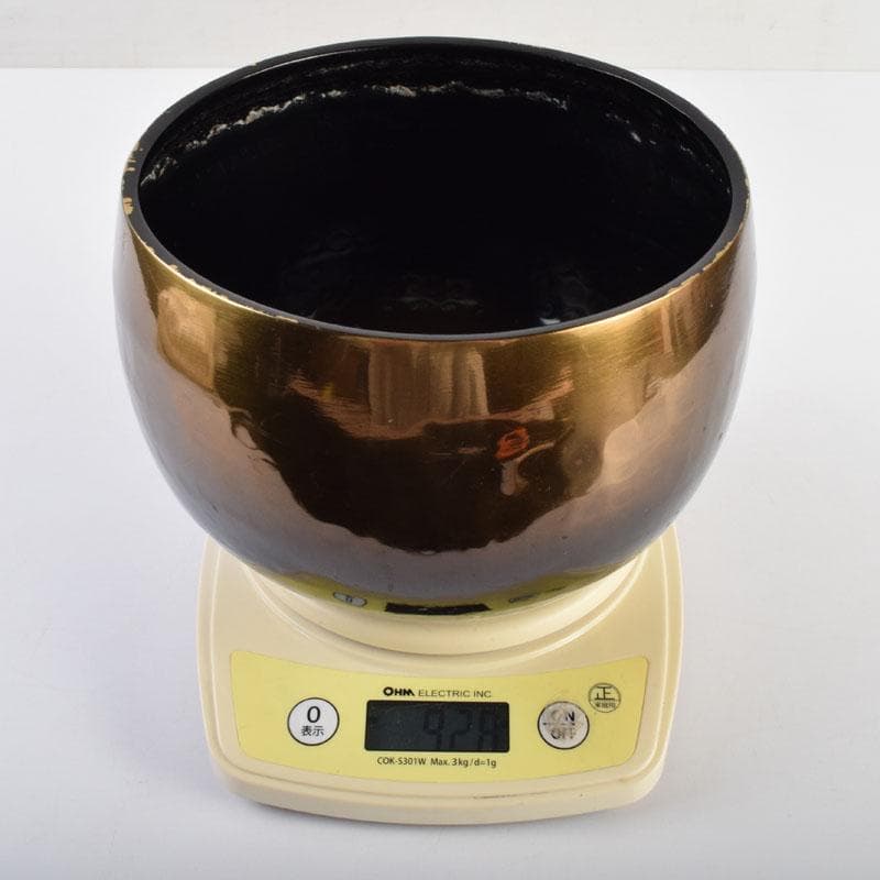 仏教美術　仏具　銅製鎚目　紅葉蒔絵　本手打　おりん　V　8937