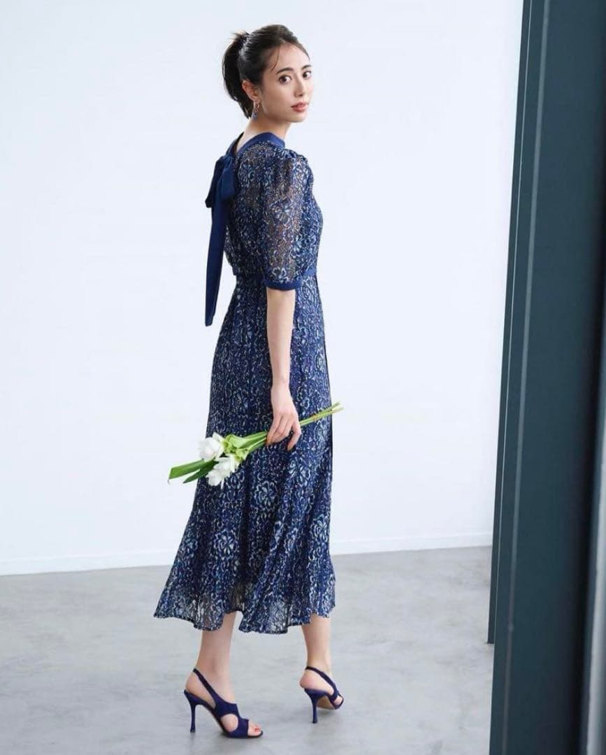 値下げ中！　Mystrada ワンピース　ドレス　ネイビー ブルー　ロングドレス