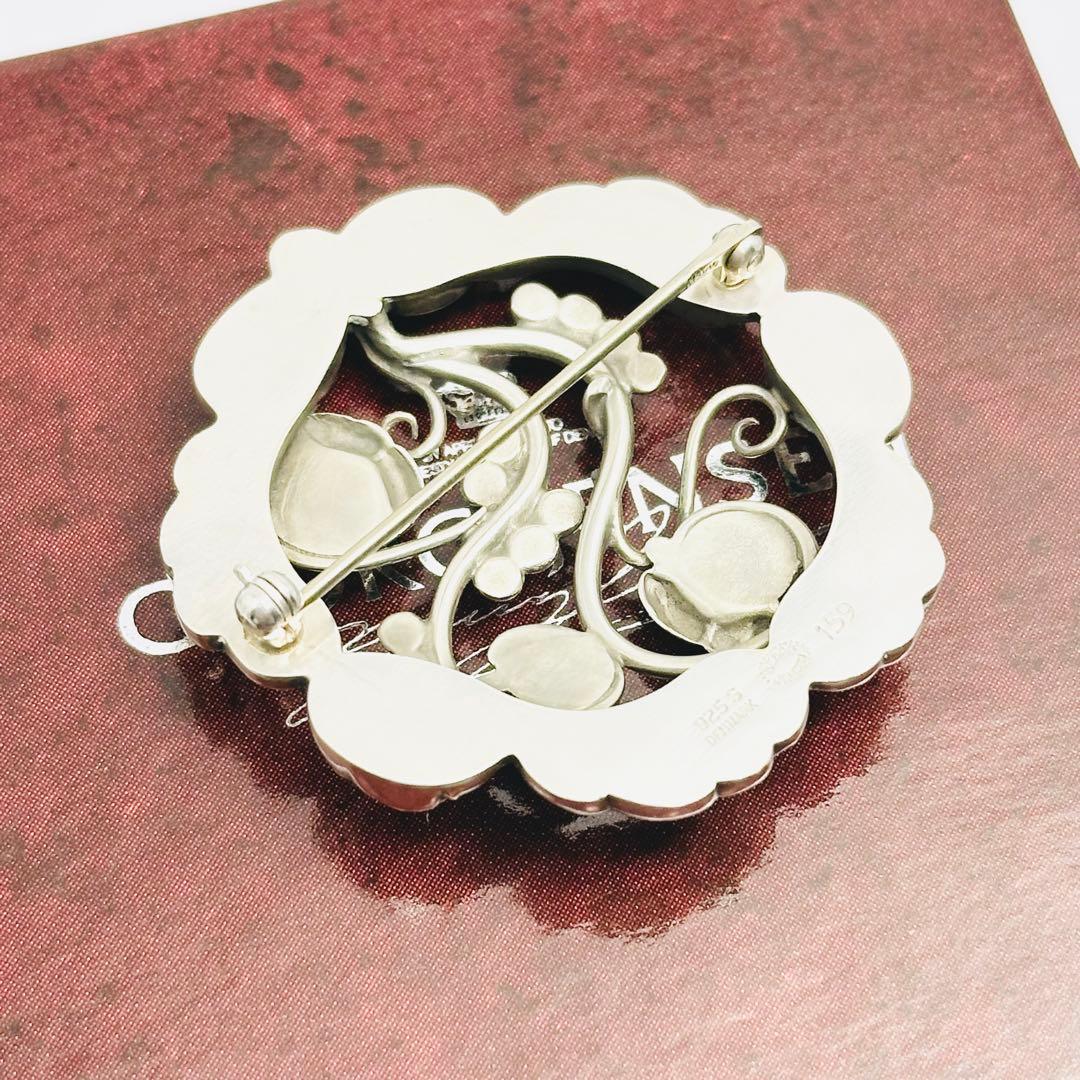 美品　  159 シルバーブローチ　ムーンライトブロッサム