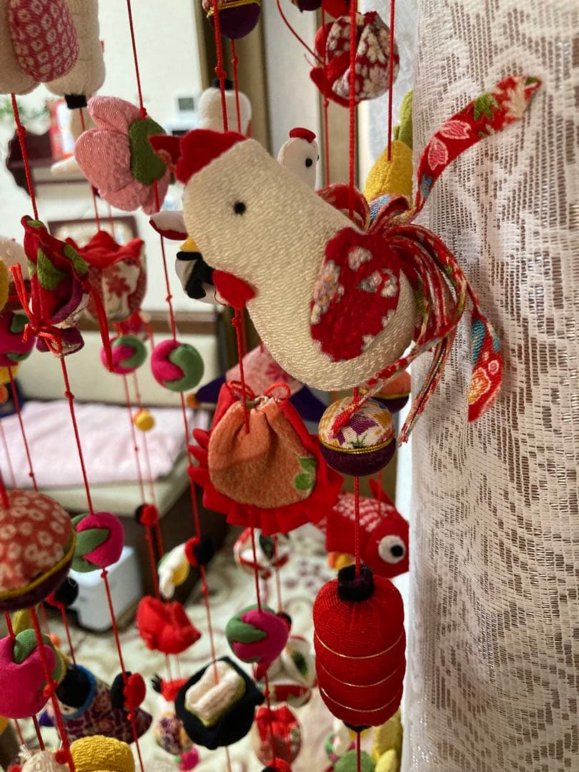 超豪華版　吊るし飾り　ちりめん細工　吊るし雛　お雛様　約100cm