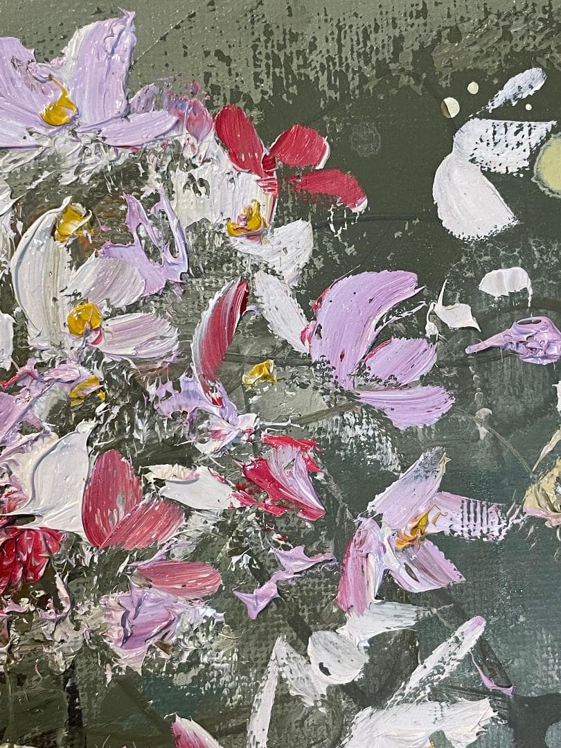 h*7様 「真作」池田秀郎「果実と花」静物画　油彩画　額装　サイン有り　F8号