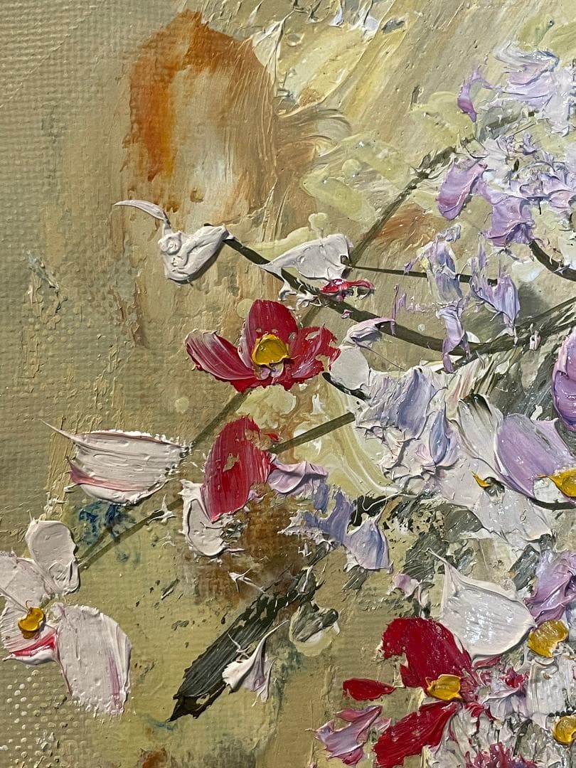 h*7様 「真作」池田秀郎「果実と花」静物画　油彩画　額装　サイン有り　F8号