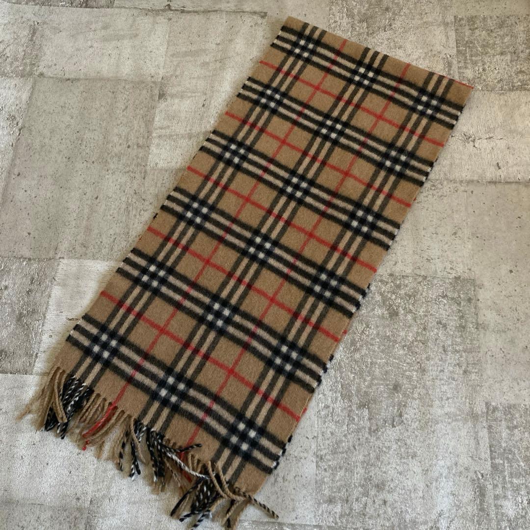 Burberry’sカシミヤ100%ウール　ノバチェック定番マフラー男女兼用
