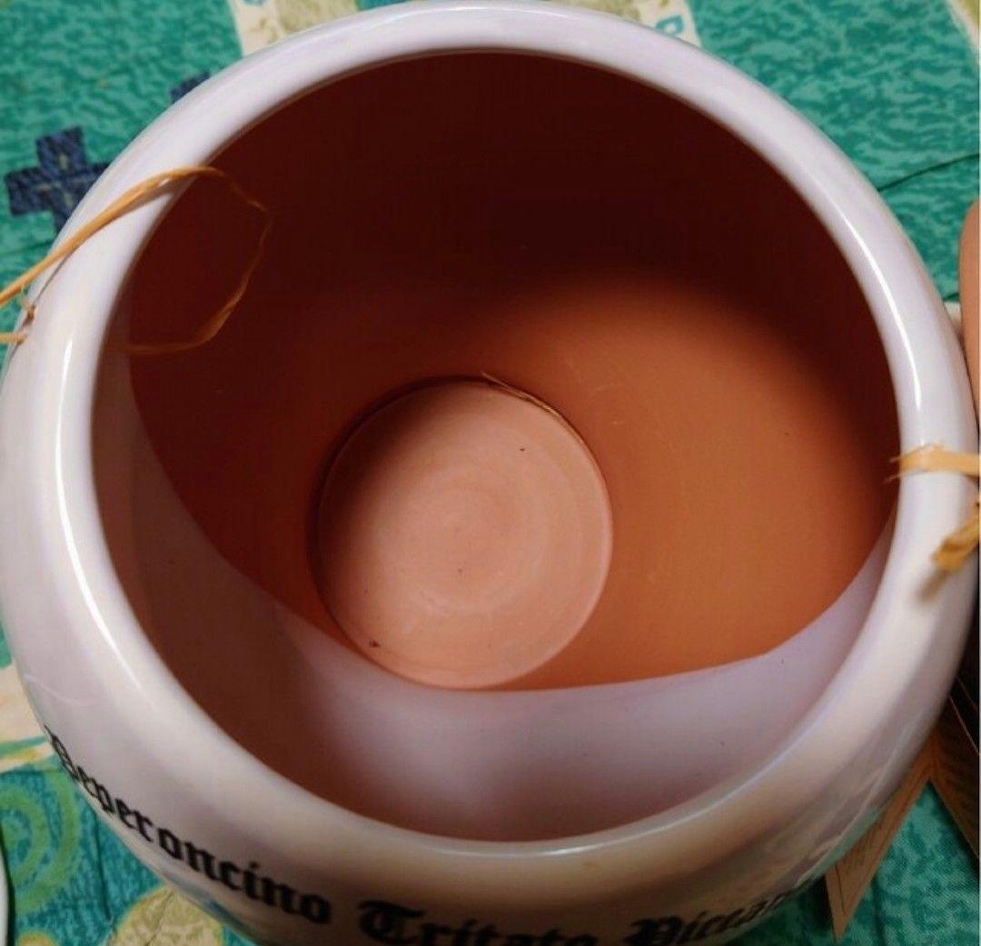 アンティーク　イタリア地図陶器調味料入れ　未使用品