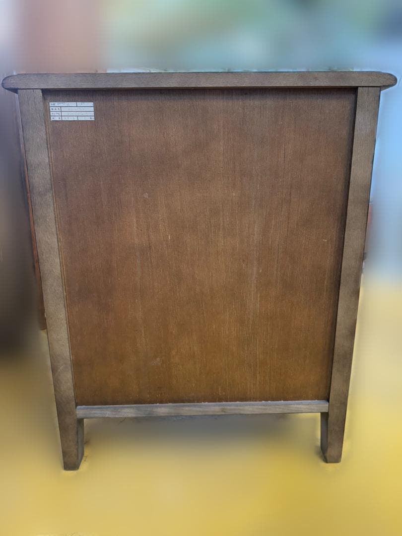【美品】雅 花柄キャビネット 道産ナラ材