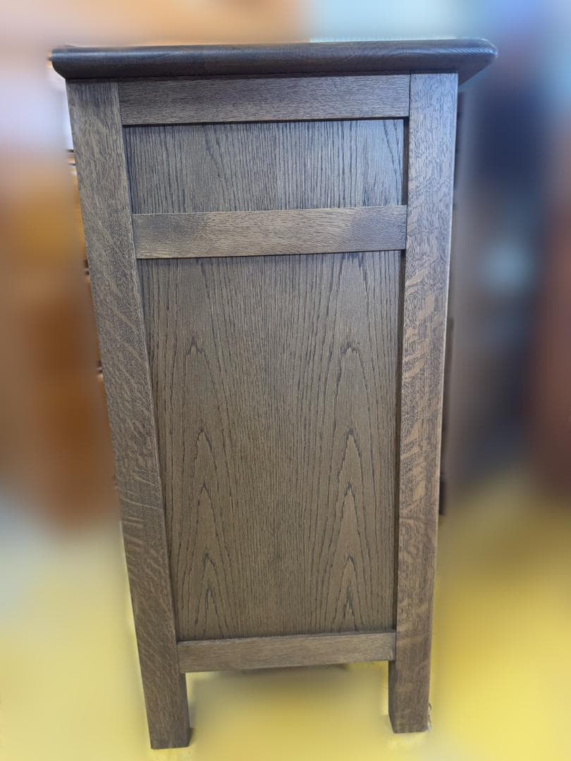 【美品】雅 花柄キャビネット 道産ナラ材