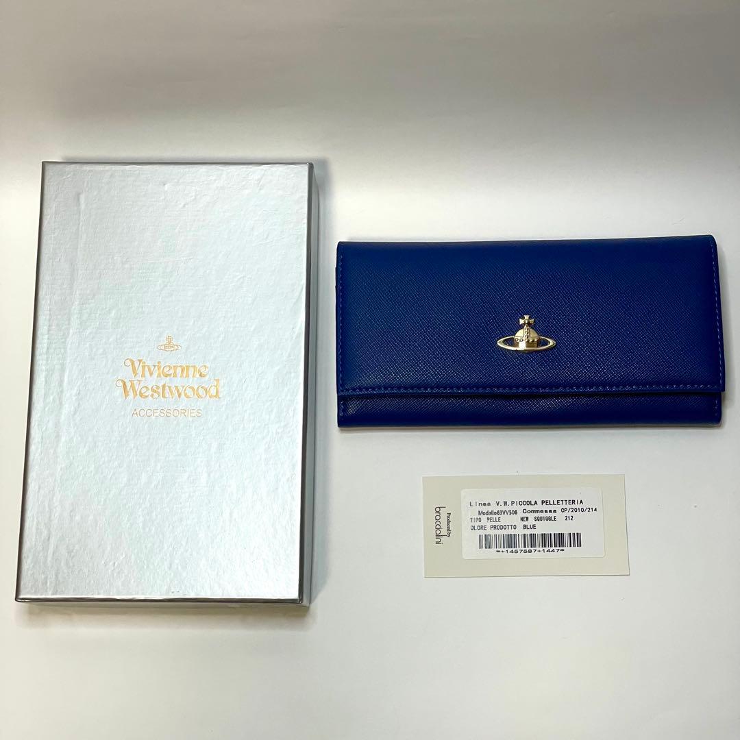 【いちごちゃん】Vivienne Westwood 二つ折り財布 ブルー