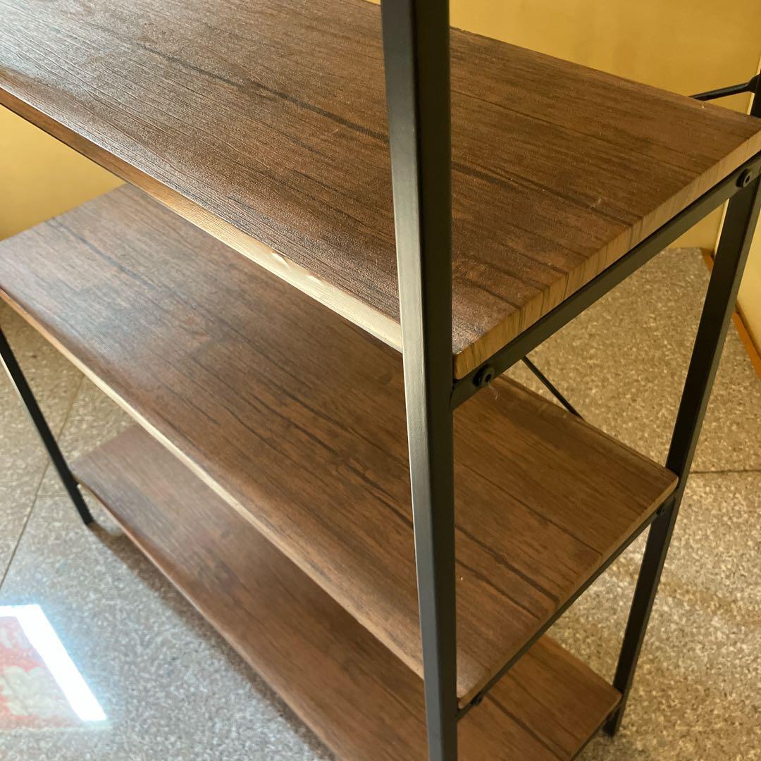 Salut!　サリュ オールドアイアンラックワイド4段シェルフ　ディスプレイ棚