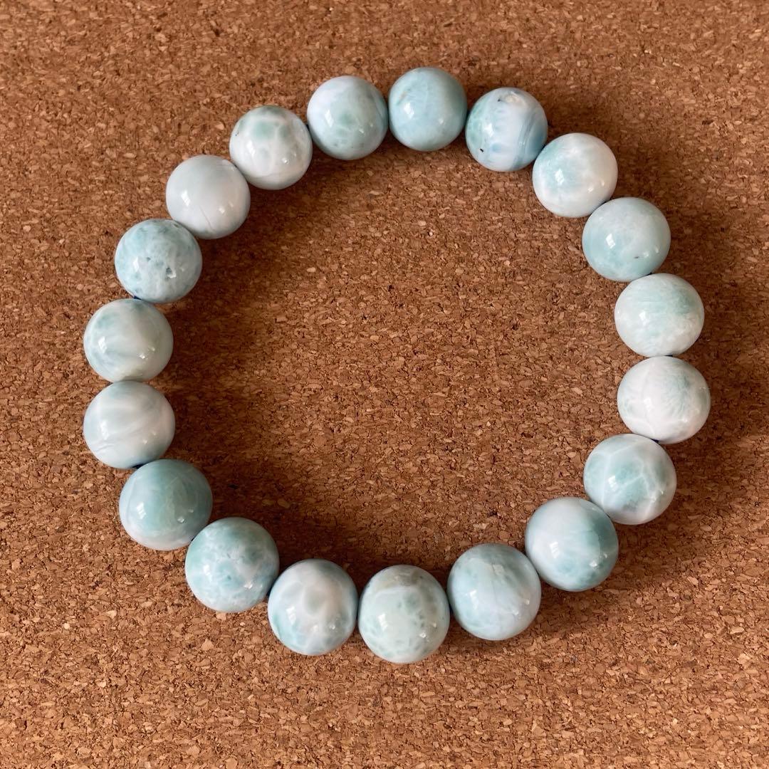 【イムハタ】高品質　ラリマー　約11㎜ ブレスレット 天然石