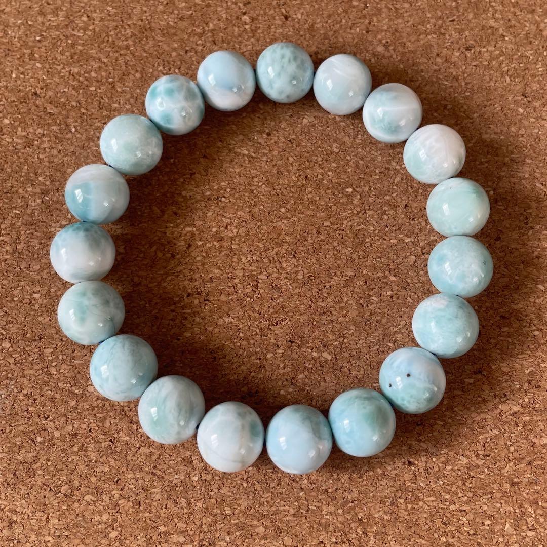 【イムハタ】高品質　ラリマー　約11㎜ ブレスレット 天然石