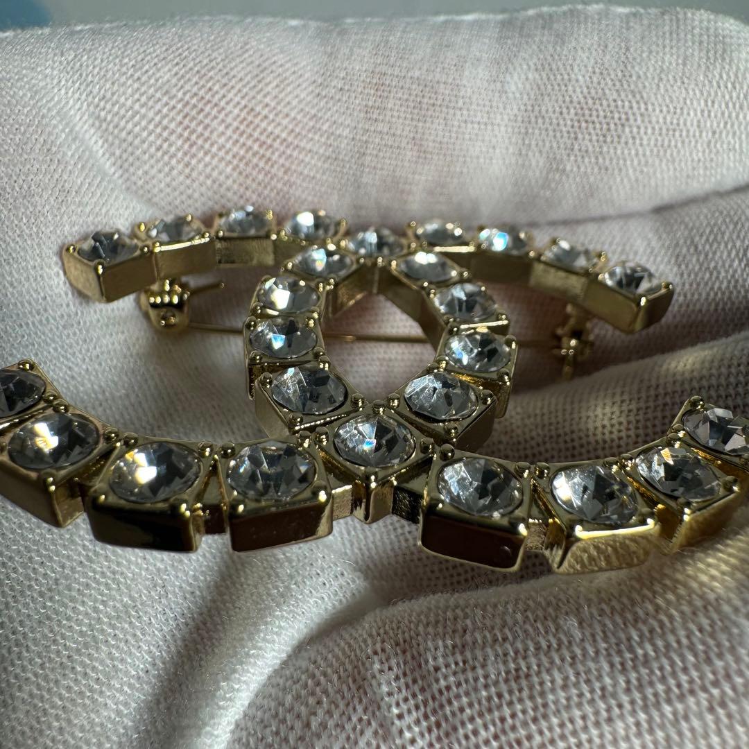 ★極美品★ CHANEL シャネル　ココマーク　ライトストーン　ブローチ