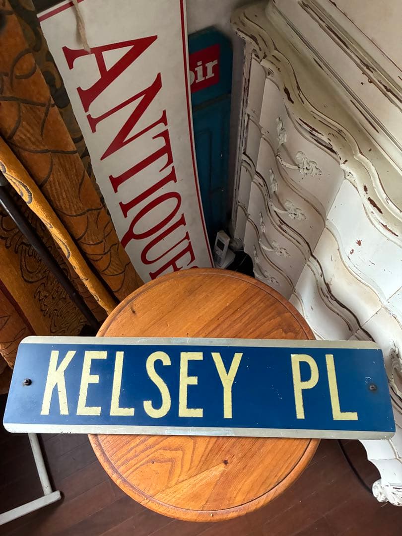 アンティーク　ストリート　サイン　プレート　看板　道路標識　両面　アメリカ　レア