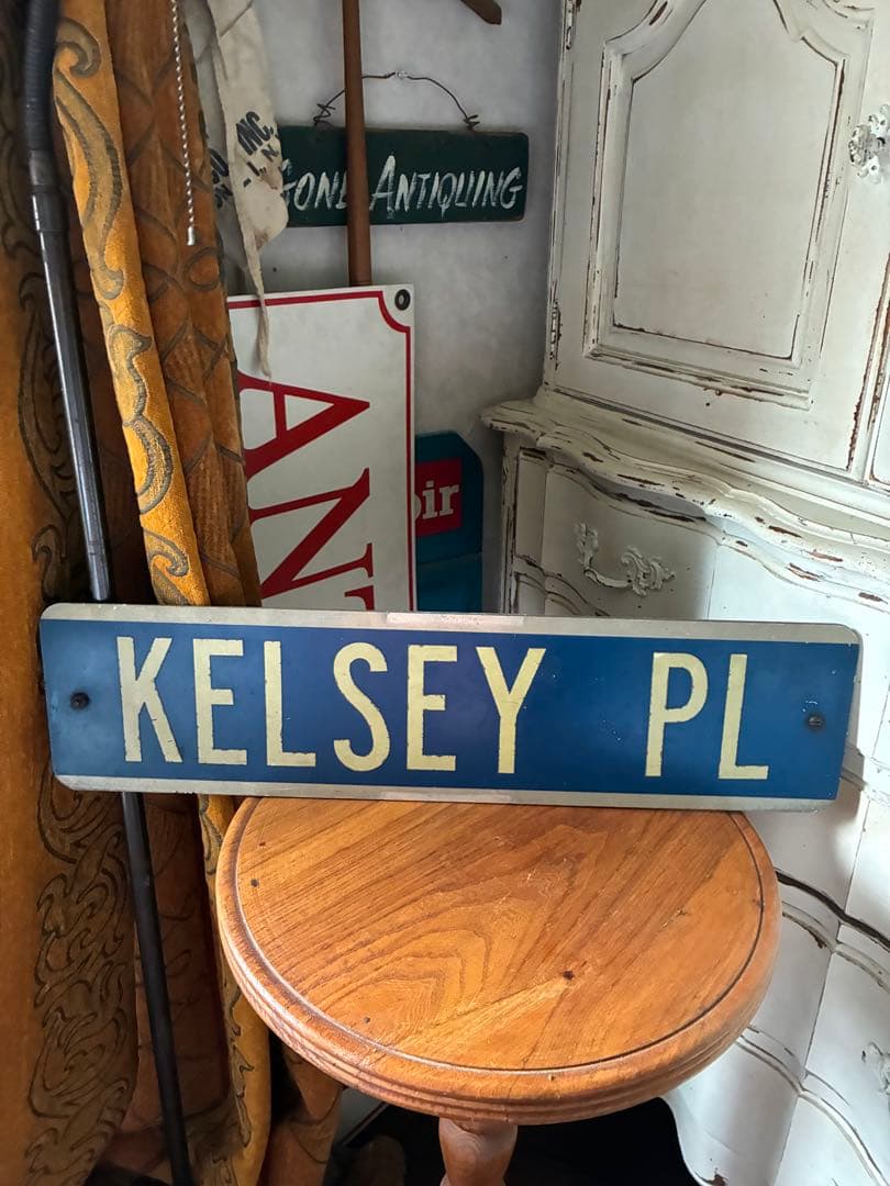 アンティーク　ストリート　サイン　プレート　看板　道路標識　両面　アメリカ　レア