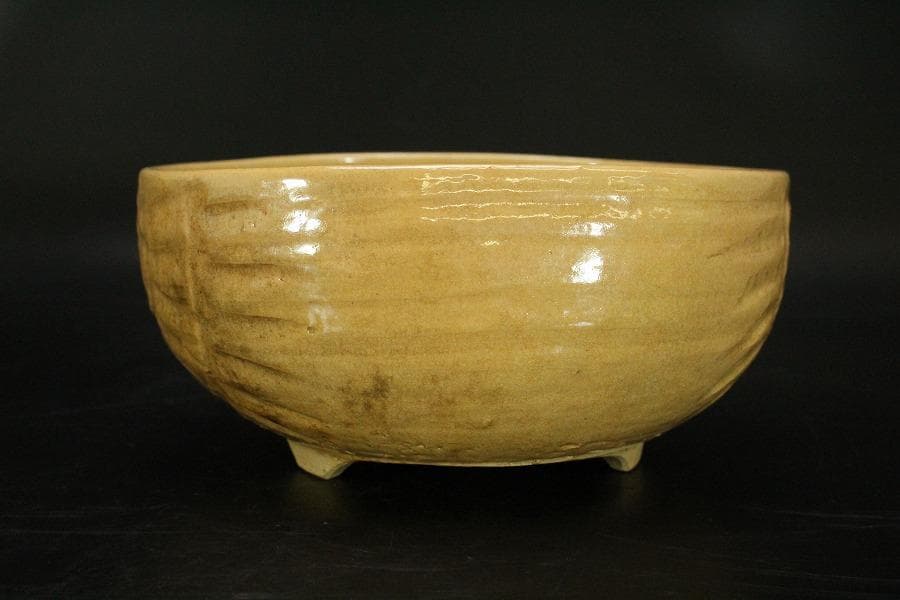 時代 伝統工芸 俵型 菓子鉢 初代 和田桐山造  琴浦窯 共箱 436