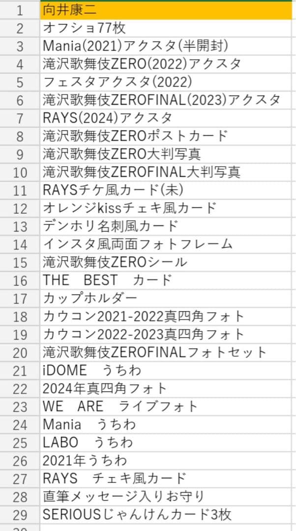 向井康二 まとめ 2021年から2024年グッズ idome RAYS アクスタ