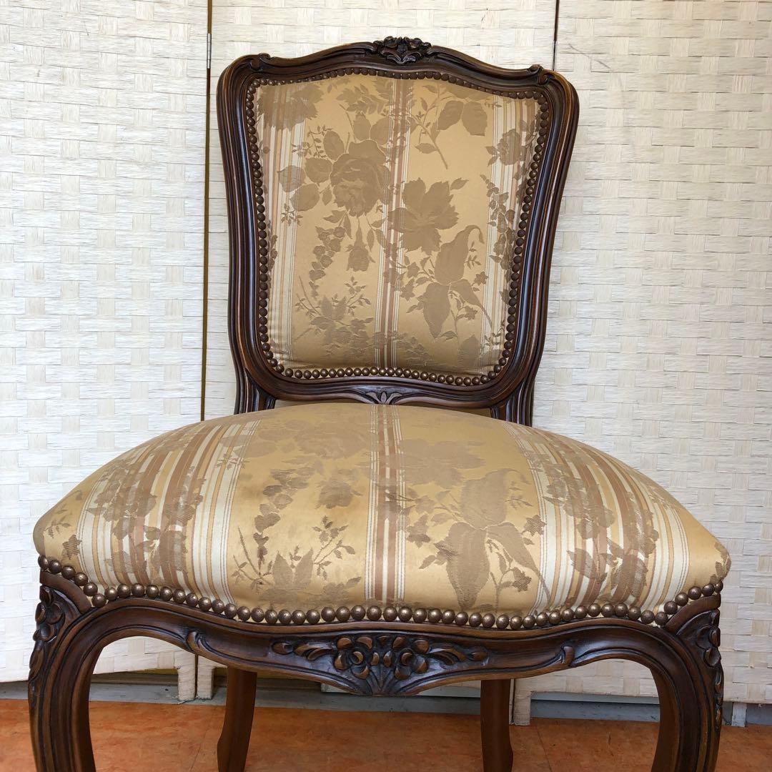 あ2 domani カリモク 椅子 ルイ15世 猫脚 アンティーク 2脚